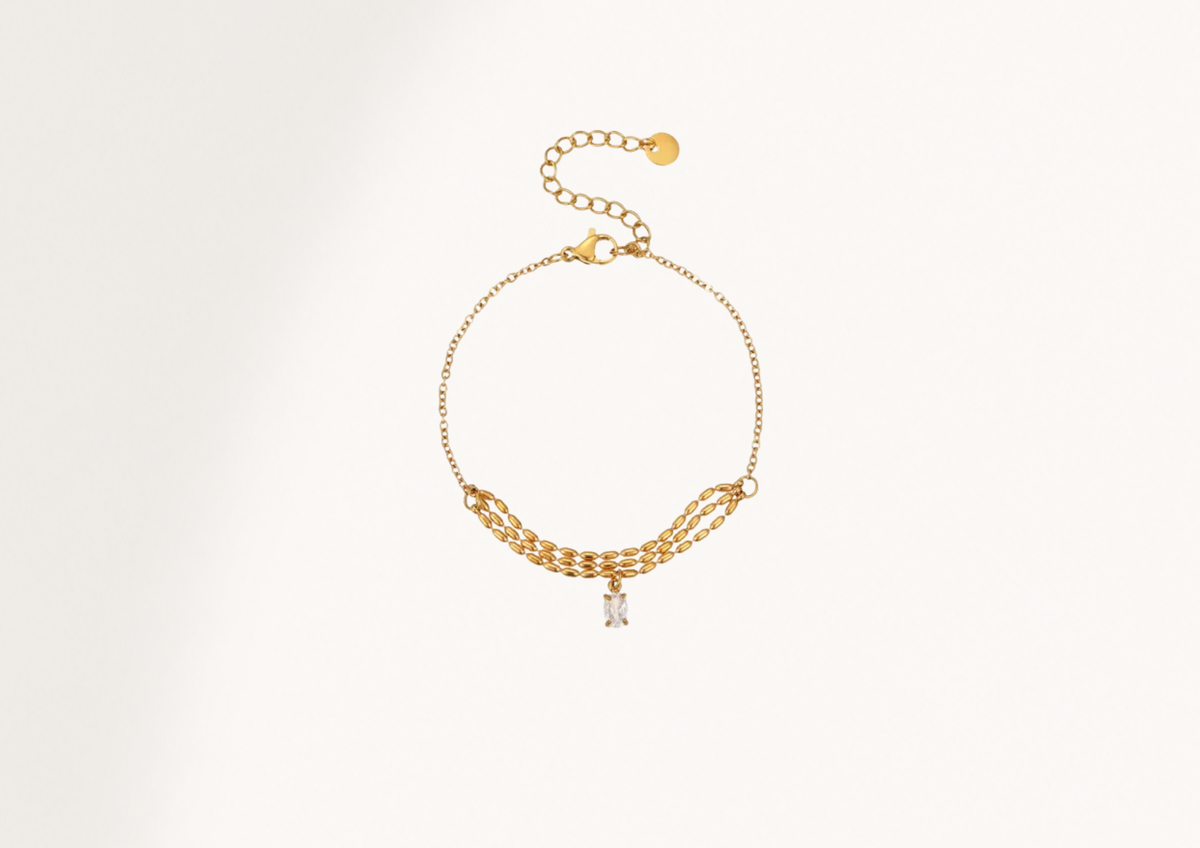 THREE LAYERED GAZE BRACELET